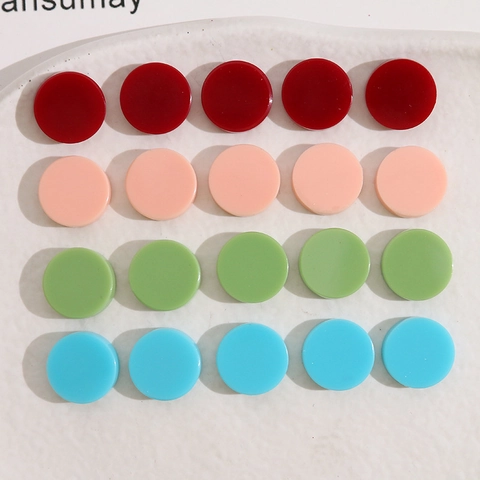 Round Resin Flatback Cabochons Simple Solid Color DIY Jewelry Accessories For Earring Phone Case Decoration For Women