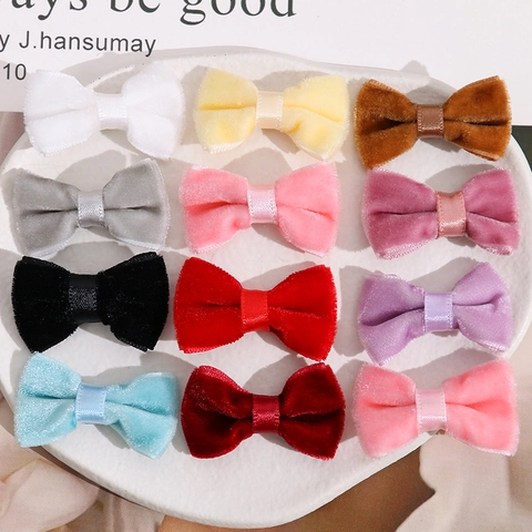 Fiocco in Velluto di Cotone Peluche Accessori DIY Fiocchi Decorativi Tessuti a Mano per Capelli Abbigliamento e Artigianato