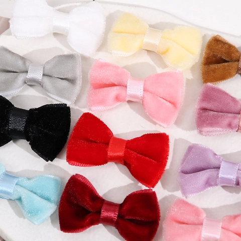 Fiocco in Velluto di Cotone Peluche Accessori DIY Fiocchi Decorativi Tessuti a Mano per Capelli Abbigliamento e Artigianato