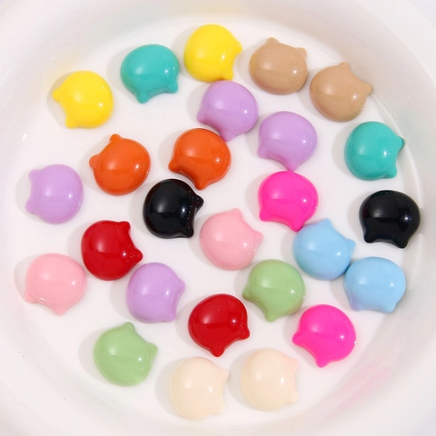 Resin Cat Head Solid Color Patches For DIY Earrings Hair Accessories Phone Case Handmade Jewelry Making Material
