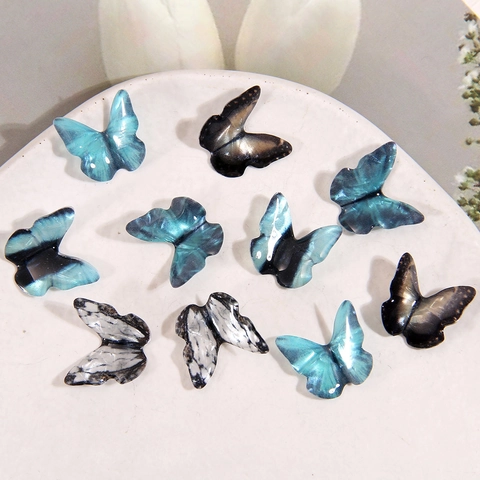 3D Resin Butterfly Charms DIY Jewelry Accessories Mini Gradient Blue Marble Pattern For Earrings Phone Case Decoration Women