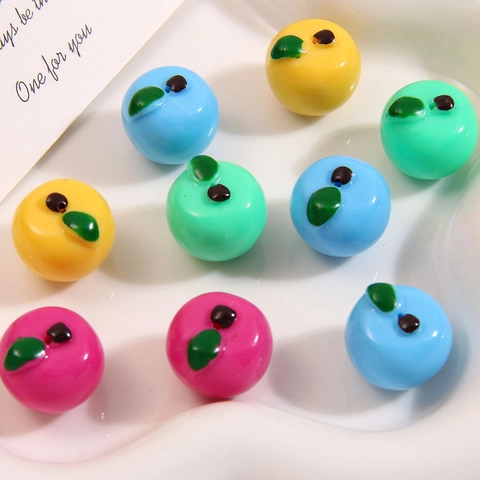 Sinuose Perline di Resina a Forma di Mela in Miniatura per Fai da Te Creazione Gioielli Decorazione Cibo Colorato Accessori
