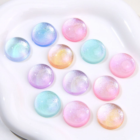 Sogno Stellato Cabochon in Resina Rotondi Glitter Flatback Beads Per Fai Da Te Orecchini Cover Telefono Scarpe Charms Artigianato Accessori
