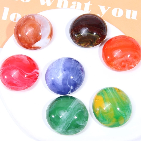 Large Round Marble Texture Resin Dome Patches Smoky Dyed DIY Jewelry Accessories Findings For Phone Grip Handcrafts