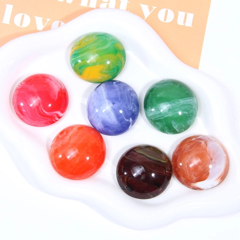 Large Round Marble Texture Resin Dome Patches Smoky Dyed DIY Jewelry Accessories Findings For Phone Grip Handcrafts