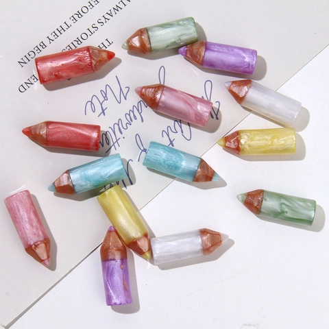 Cute Dreamy Pearlescent Quicksand Texture Resin Pencil Shape Charms For DIY Earring Headwear Phone Case Jewelry Accessory