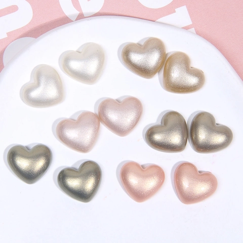 Herzform Acryl Künstliche Perlenfinish DIY Patches Für Schmuck Handyhülle Dekoration Harz Cabochons Flatback Bastel Verzierungen