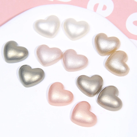 Herzform Acryl Künstliche Perlenfinish DIY Patches Für Schmuck Handyhülle Dekoration Harz Cabochons Flatback Bastel Verzierungen