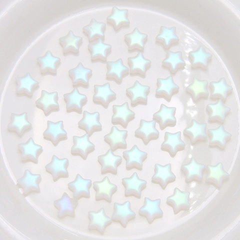 Pearlescent Matte Star Glass Beads Starry DIY Earring Bracelet Phone Chain Material Handmade Jewelry Accessories Star Beads