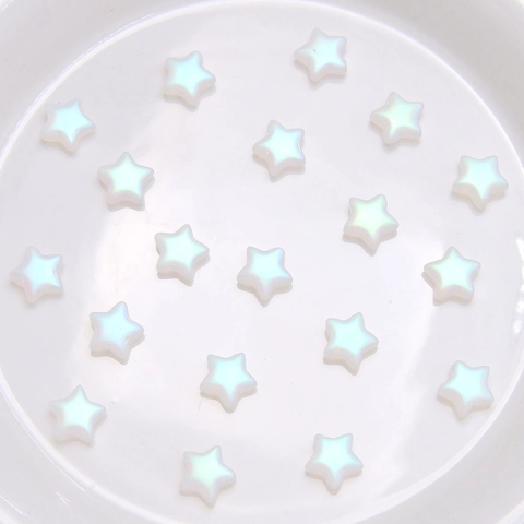 Pearlescent Matte Star Glass Beads Starry DIY Earring Bracelet Phone Chain Material Handmade Jewelry Accessories Star Beads
