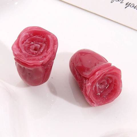 Ciondolo a Fiore di Rosa in Resina Accessorio per Gioielli Fai-da-te Design Floreale Lucido per Orecchini Copricapo Artigianato Donna