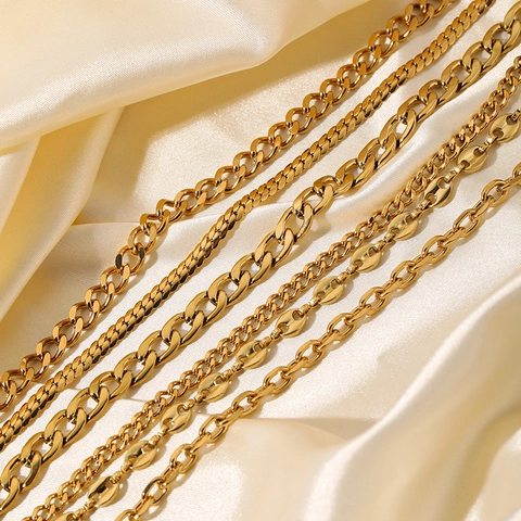Minimalist Stainless Steel 18K Gold Plated Necklace For Women Fashion Snake Cuban Chain Link Choker Jewelry Gift