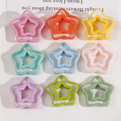 Amuletos de Resina Hueca Forma de Pentagrama Cuadrado Conejo para Creación de Joyas DIY Pendientes Artesanales Accesorios Mujer