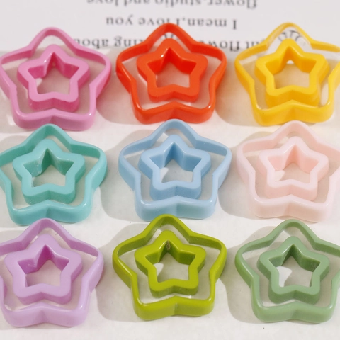 Amuletos de Resina Hueca Forma de Pentagrama Cuadrado Conejo para Creación de Joyas DIY Pendientes Artesanales Accesorios Mujer