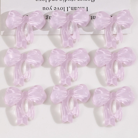 Harz Hellviolett Schleife Flatback Cabochons Halbdurchsichtig DIY Schmuckzubehör Für Ohrringe Haarklammern Handyhüllen Dekor