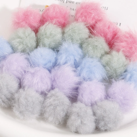 Cute Plush Pom Poms Colorful Fur Balls For DIY Jewelry Earrings Hair Clips Clothing Accessories Soft Fluffy Decorative Charms