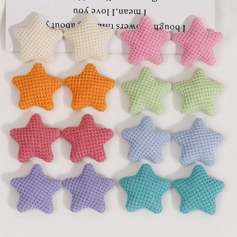 Macaron Kleur Stervorm Breisel Applique Voor DIY Sieraden Haaraccessoires Kleding Patches Schattige Wafelpatroon Decor
