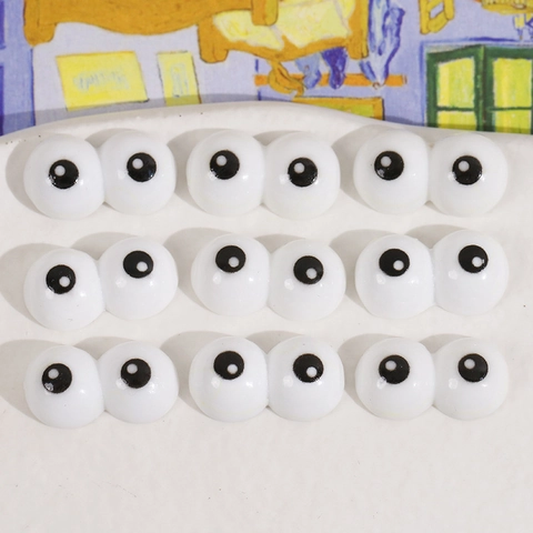 Cartoon Googly Eyes Resin Cabochons Creative Connected Eyes Flatback Resin Patches For DIY Craft Scrapbooking Jewelry Accessory