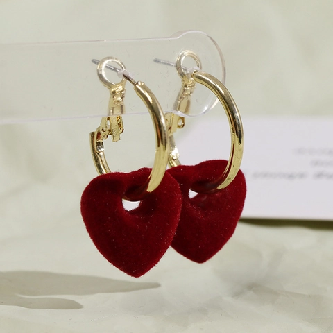 Dijes de Joyería DIY Flocados Rojos Corazón Flor Lazo Resina Accesorios Para Pendientes Pinzas Para El Cabello Manualidades