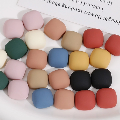 DIY Quadrat Rund Harz Charms Cabochons Matt Gummilack Für Ohrstecker Haarklammern Handyhüllen Basteln Schmuck Zubehör
