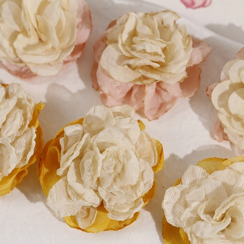 Ciondoli a Forma di Rosa in Tessuto di Rete Tulle Fatti a Mano per Creazione Gioielli Fai da Te Accessori per Capelli Matrimonio