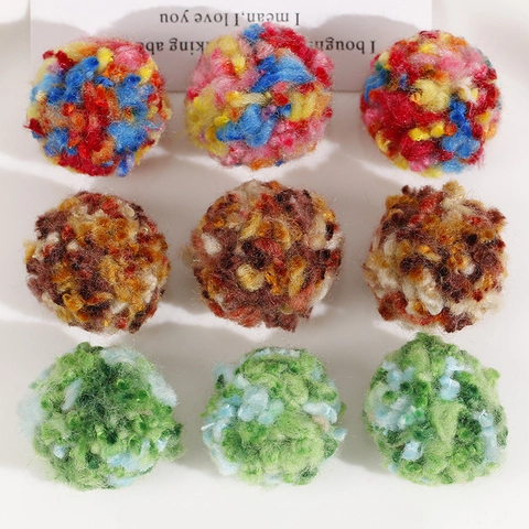 Handmade Colorful Soft Yarn Pom Pom Balls For DIY Jewelry Making Earring Headwear Craft Decoration Accessories For Women