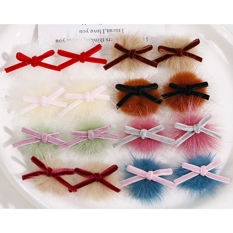 Handmade Small Velvet Ribbon Bowknot DIY Jewelry Accessory Charms For Earrings Hair Clip Clothing Craft Soft Bowknot