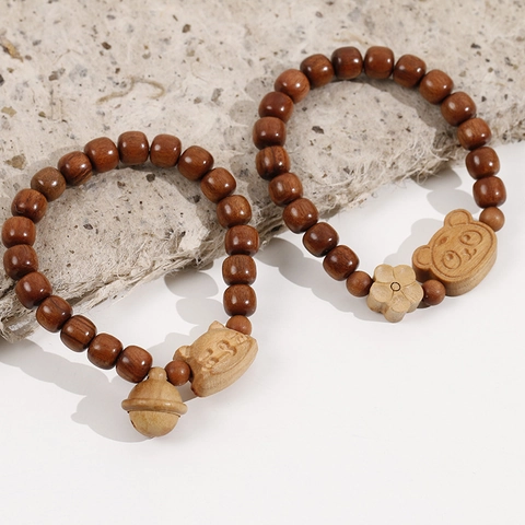 Handgemaakte Houten Cartoon Panda Kat Vis Ronde Knoppen DIY Sieraden Accessoires Voor Armband Oorbel Kleding Handwerk Naaien Decoratie