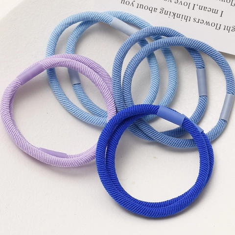 High Elasticity Cloth Hair Ties For Women Simple Solid Color Spiral Texture Ponytail Holder Hair Accessories Daily