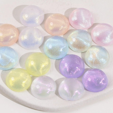 Purpurina Cielo Estrellado Galaxia Redondo Acrílico Cabujón DIY Accesorios Para Pendientes Pinzas Pelo Funda Móvil Decoración
