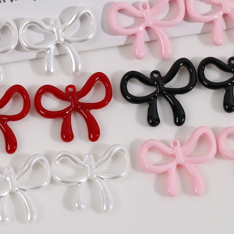 Resin Schleife Anhänger Für DIY Schmuckherstellung Ausgehöhlte Bowtie Charms Für Ohrringe Halskette Armband Handwerk Zubehör