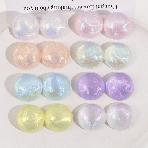 Purpurina Cielo Estrellado Galaxia Redondo Acrílico Cabujón DIY Accesorios Para Pendientes Pinzas Pelo Funda Móvil Decoración