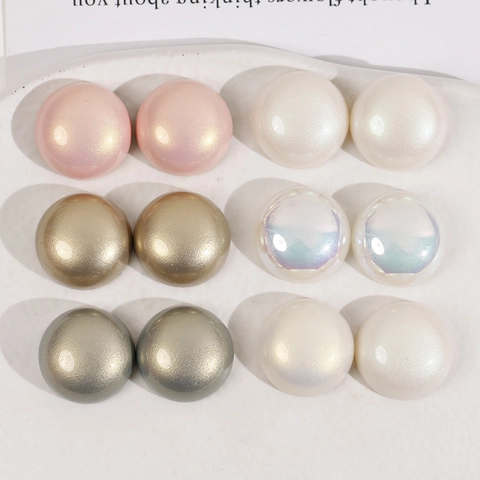 Cabochon Semicircolari in Acrilico Lucentezza Perla Perline a Base Piatta Per Fai da Te Gioielli Orecchini Forcine Decorazione