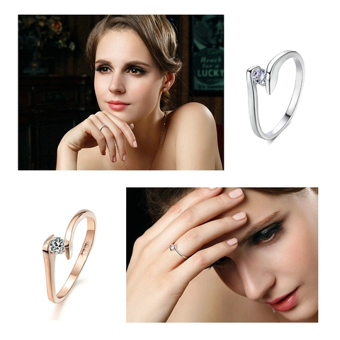 Fashion Copper Cubic Zirconia Adjustable Open Ring Gold Rose Gold Plated Geometric Zirconia Finger Ring For Women Jewelry