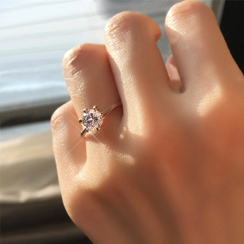 Fashion Copper Cubic Zirconia Adjustable Open Ring Gold Rose Gold Plated Geometric Zirconia Finger Ring For Women Jewelry