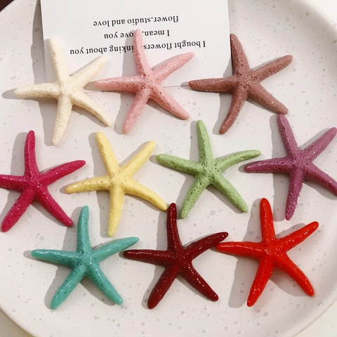 Bunte Seestern Harz Aufkleber Poliert Ozean Serie DIY Schmuckzubehör Für Haarnadeln Handyhüllen Seestern Ornament