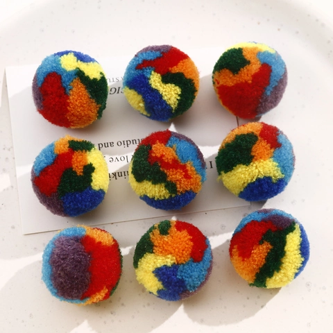 30mm Colorful Round Yarn Pom Poms Plush Balls For DIY Jewelry Making Earrings Hair Accessories Handmade Craft Materials
