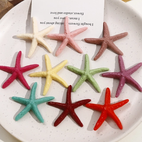 Bunte Seestern Harz Aufkleber Poliert Ozean Serie DIY Schmuckzubehör Für Haarnadeln Handyhüllen Seestern Ornament