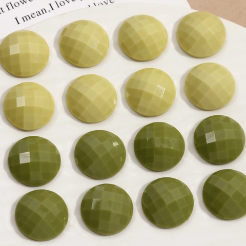 Resina Verde Avocado Tondo Multifaccettato DIY Materiali per Orecchini Accessori Patch Fornitura Gioielli Fatti a Mano
