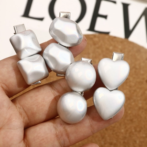DIY Jewelry Accessories Shiny Silver Resin Patches For Hairpins Phone Case Heart Square Round Oval Geometric Charms