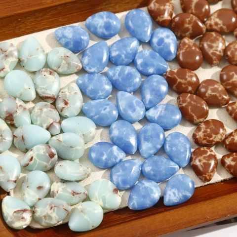 Teardrop Natural Stone Beads For Jewelry Making DIY Earrings Necklaces Vintage Crackle Pattern Loose Beads Women Accessories