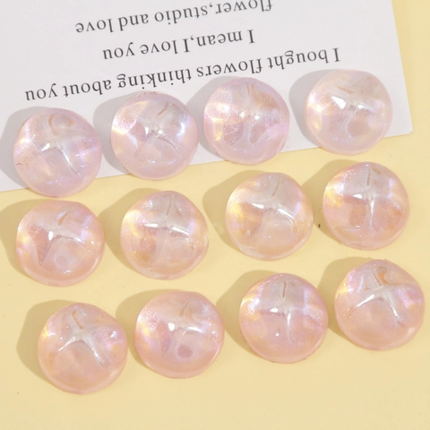 18mm Iridescent Resin Cabochons Flatback Starry Water Ripple Glitter Patches For DIY Earring Hair Clip Phone Case Making Craft
