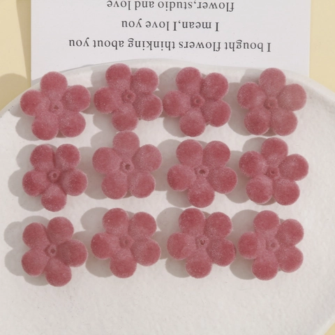 Accessoires de Bijoux DIY en Acrylique Floqué Fleur Rose à Cinq Pétales pour Boucles d'Oreilles et Décorations de Cheveux