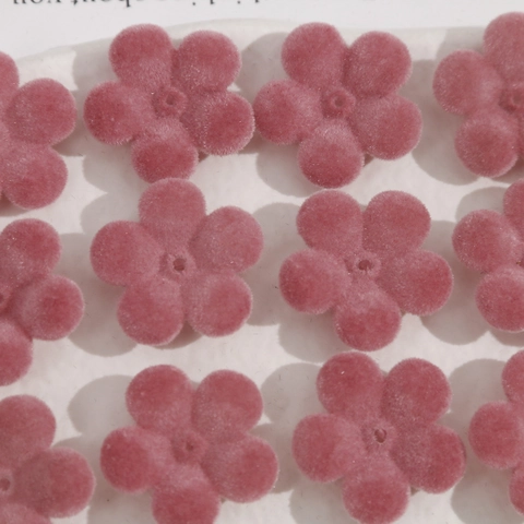 Accessoires de Bijoux DIY en Acrylique Floqué Fleur Rose à Cinq Pétales pour Boucles d'Oreilles et Décorations de Cheveux