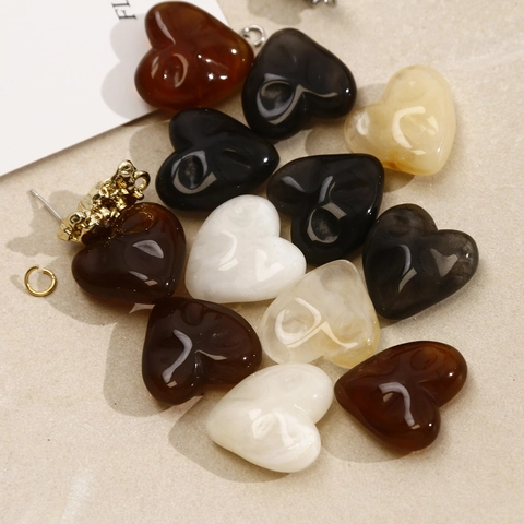 Onregelmatige Hartvorm Hars Bedeltjes Marmeren Textuur Inkt DIY Sieraden Accessoires Voor Handgemaakte Oorbellen Ketting Sleutelhanger