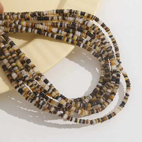 3mm Natural Shell Heishi Beads Round Disc Spacer Beads For Jewelry Making Bracelet Necklace Multi-Colored Shell Beads