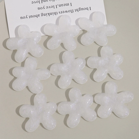 Translucent Starry Sky Glitter Resin Five Petal Flower Charms For DIY Earrings Headwear Making Jewelry Accessories