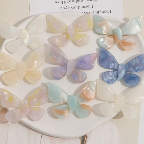 Acetate Butterfly DIY Patch For Women Hairpin Phone Case Decor Korean Cream Gradient Style Jewelry Making Material