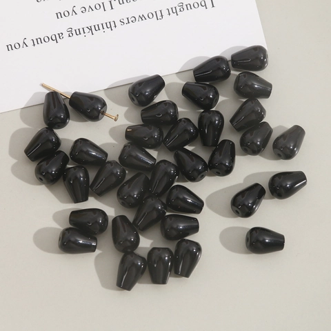 Perline In Onice Nero Naturale A Forma Di Goccia Per Gioielli Fai Da Te Pietre Lucide Per Orecchini Accessori Capelli Ciondoli