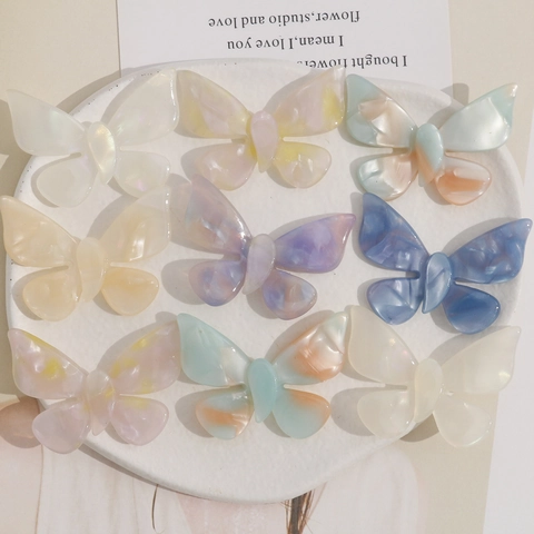 Acetate Butterfly DIY Patch For Women Hairpin Phone Case Decor Korean Cream Gradient Style Jewelry Making Material